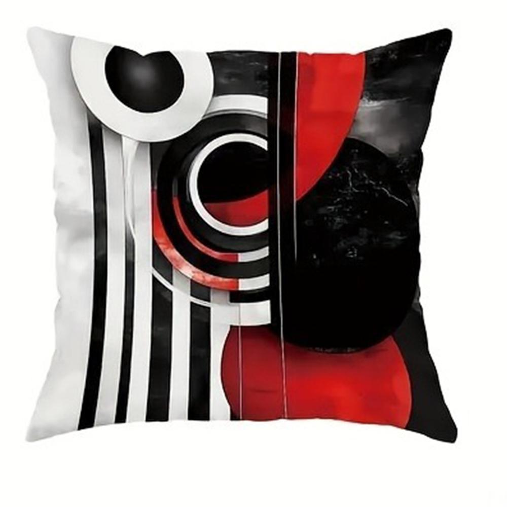 

Красные Черные Геометрические Наволочки - Стильный Абстрактный ДекорЧехол на подушку для дивана в гостиной, украшение для спальни 16x16Inch