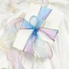 10Yards 4cm Iridescent Fishtail Edge Oganza Ribbon for DIY Headwear Hat Decor Gift Wrapping Craft Accessories Sewing Supplies