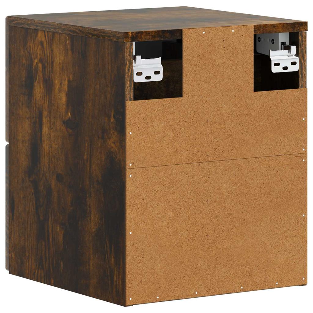 Wall Mounted Nightstand Smoked Oak 34.5 x 33 x 40 cm