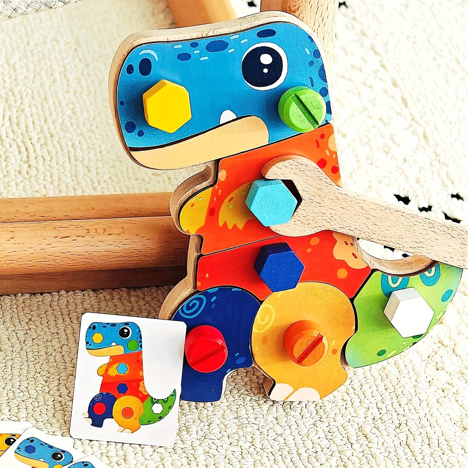 

Dinosaur Screw Puzzle Toy, 3 Piece Set In Different Colors, Hand Eye Coordination Training,A Perfect Christmas Birthday Gift For Children One Size