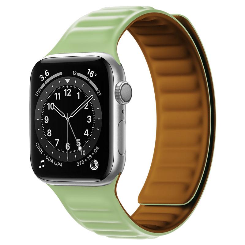 Silicone Link strap for Apple watch band 44mm 40mm 45mm 41mm 46mm 49mm Magnetic Loop bracelet iwatch series SE 7 8 9 ultra 2 10