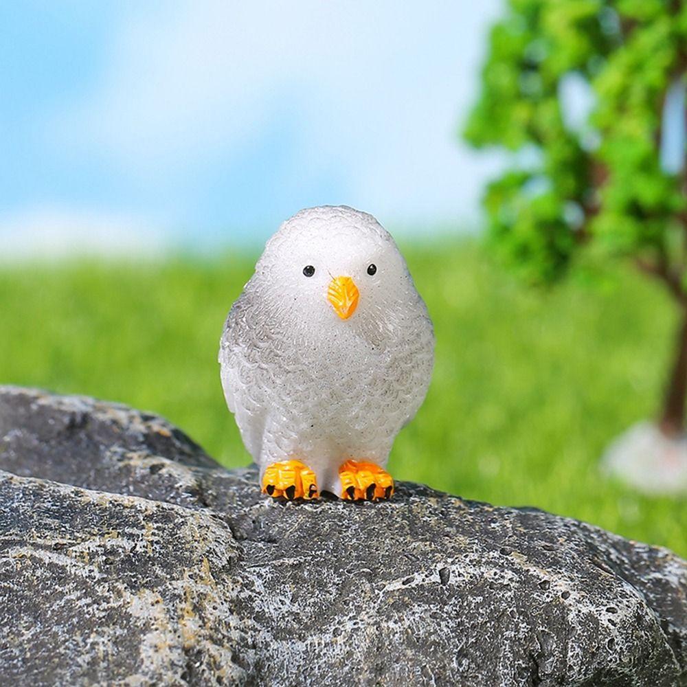 Resin Crafts Simulation Owl Ornaments Small Garden Owl Ornaments Funny Owl Miniatures  Scene Decor