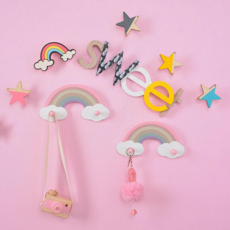 New Wooden Cloud Shelf Floating Shelves Wall Mounted Punch Free Kids Bedroom Bathroom Kitchen Office Storage Display Organizer