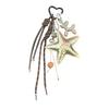 Keychain Pendant Matte-Glossy Finish Imitation Leather Five-Pointed Star Key Chain with Metal Heart Buckle