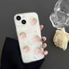 Cherry and Peach Mobile Phone Case Is Suitable for Apple 17Promax Glitter Pearl Iphone16 Bow Tie Transparent Women's Model.