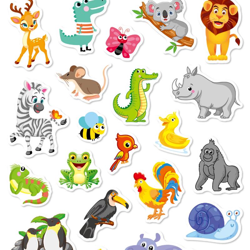 5 Sets of Stickers for Boys and Girls, Children's Water Cups, Window Stickers, DIY Cute Animals, Unicorns and Dinosaurs