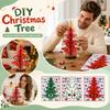 Wooden Christmas Tree Tabletop Decoration Set, Medium Size DIY Assembly Kit for Holiday and Home Decor