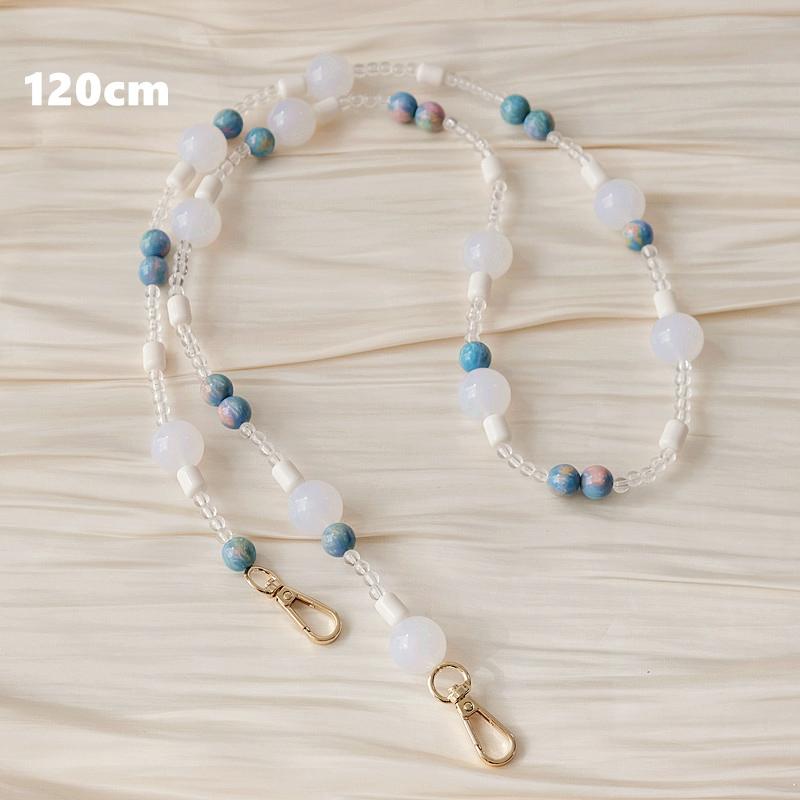 New Phone Accessory Cellphone Chain Anti Lost Universal Amber Beaded Lanyard Shoulder Neck Crossbody SmartPhone Strap Case Chain