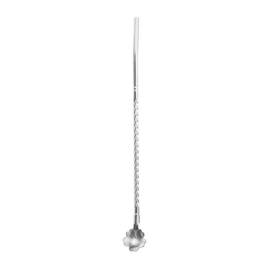 Yousheng Sakura Straw Spoon, 304 Stainless Steel Straw for Coffee Stirring, Reusable Drinking Straw for Juice Milk Tea
