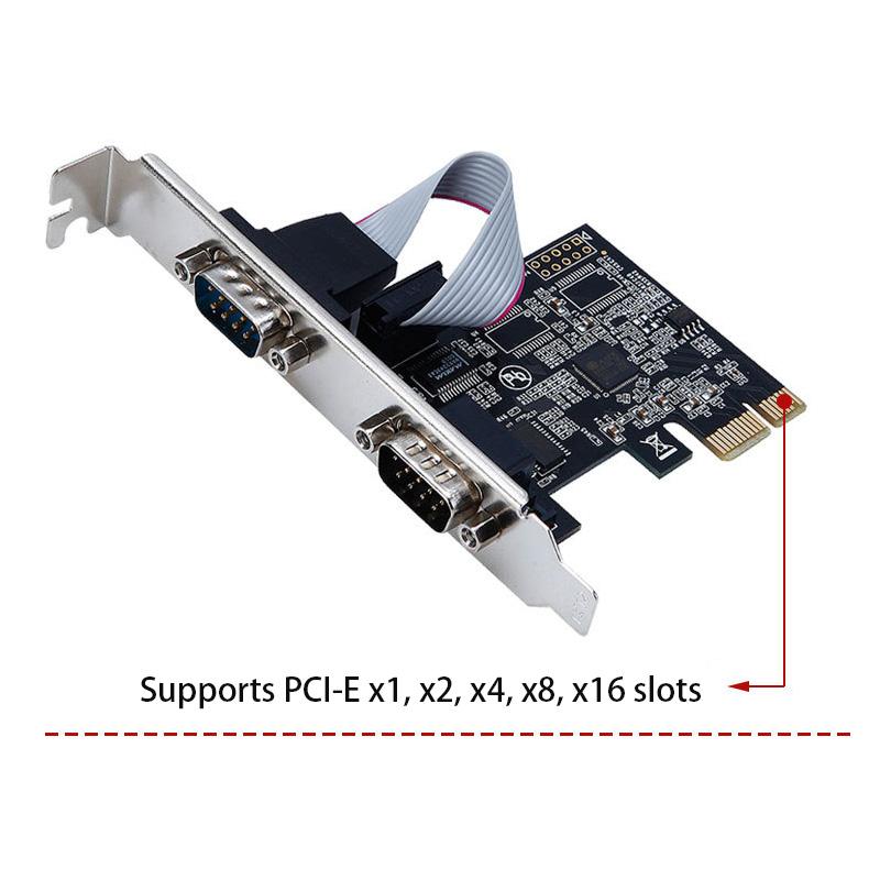 PCI-E Serial Port Adapter Internet Splitter PCI-E Riser Card Adapter PCI-E Expansion Card PCI-E To RS232 Serial Card Expansion Adapter AX99100 Chip