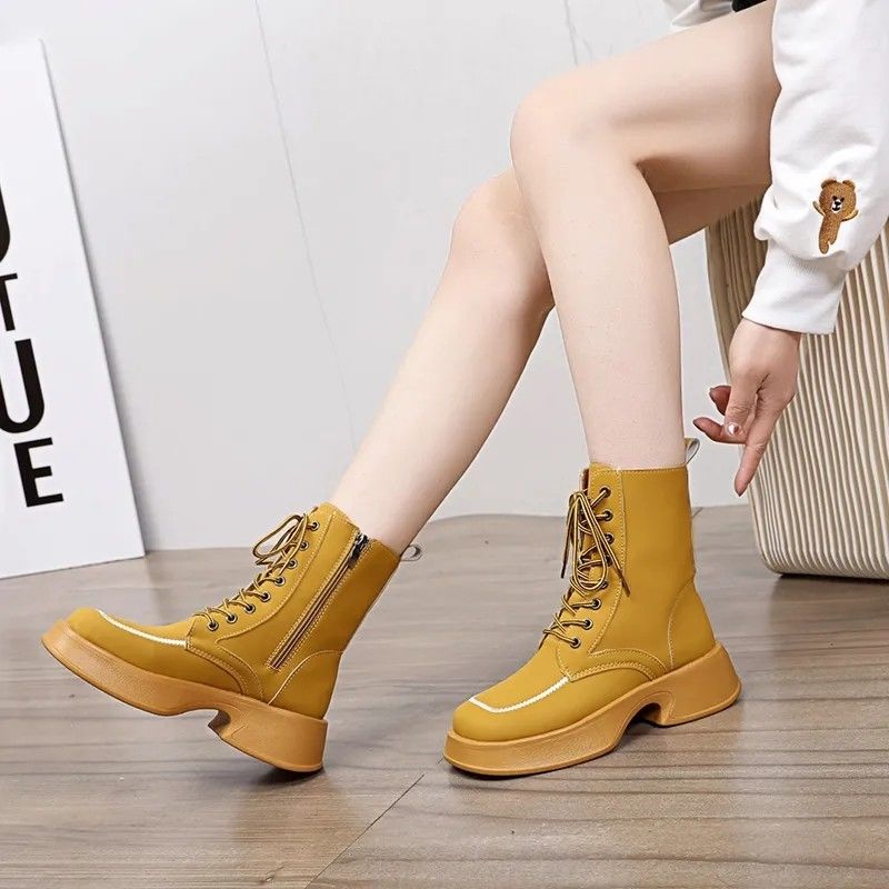 Fashion Ankle Boots for Women Zip Height Increasing Woman Short Shoes Non Slip Y2k Footwear Designer Luxury Large Size Warm Booties Pu