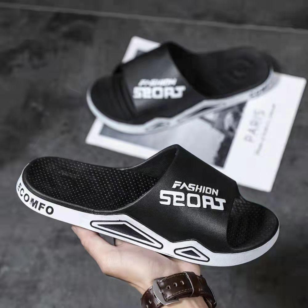 Non-slip Thick-soled Wear-resistant One-word Slippers Personality Trend Home Bathroom Sandals and Slippers