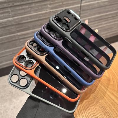 Minimalist Transparent Soft TPU Frame Phone Case For IPhone 17 Pro Max 16 E 15 14 Plus 13 12 11 Metal Camera Lens Protect Cover