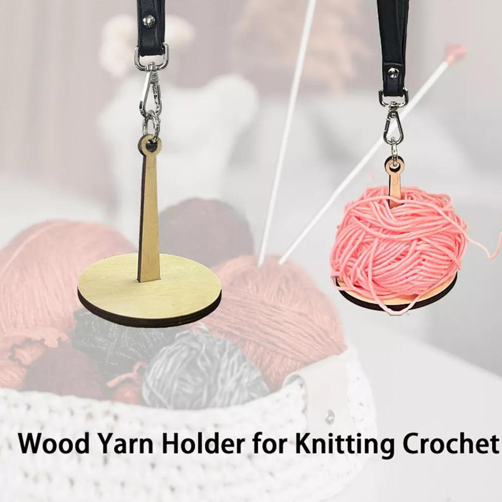Wrist Yarn Holder Wooden Yarn Ball Holder with Wrist Strap Mini Minder Portable Yarn Holder for DIY Projects Crocheting Knitting Supplies