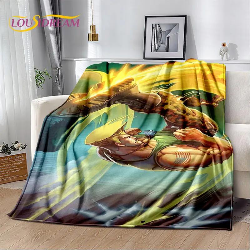 Couverture en peluche douce de joueur de jeu rétro Street Fighter, couverture en flanelle pour salon, chambre à coucher, lit, canapé, couverture de pique-nique