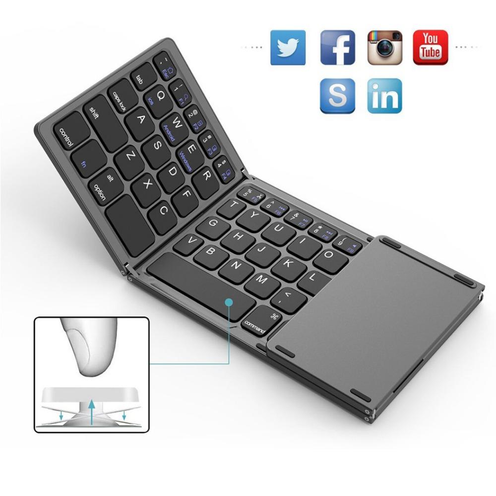 Mini Clavier Bluetooth Pliable Triple Sans Fil Clavier Bluetooth Sans Fil Pliable BO33 Rechargeable avec Pavé Tactile