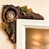 Nature Inspired Home Decor Chipmunk Tree Hollow Door Topper, Woodland Animal Frame Decor, Rustic Wood Bedroom Wall Decoration Corner Ornament