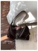 Women's Cross-Border Retro Motorcycle Bag with Rivet Decor & Belt Buckle - Stylish Single Shoulder Underarm Handbag