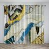 Yellow Azure Gray Golden Rim Marble Texture Print Drapes for Bedchamber Livingroom Space Kitchen Bathroom Windowpane Shutters cortinas