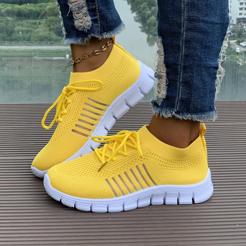 Fashion Cool Breathable Hollow Out Mesh Sneakers Women 2025 Summer Round Toe Lace Up Running Shoes Soft Sole Non Clip Sports Sneakers