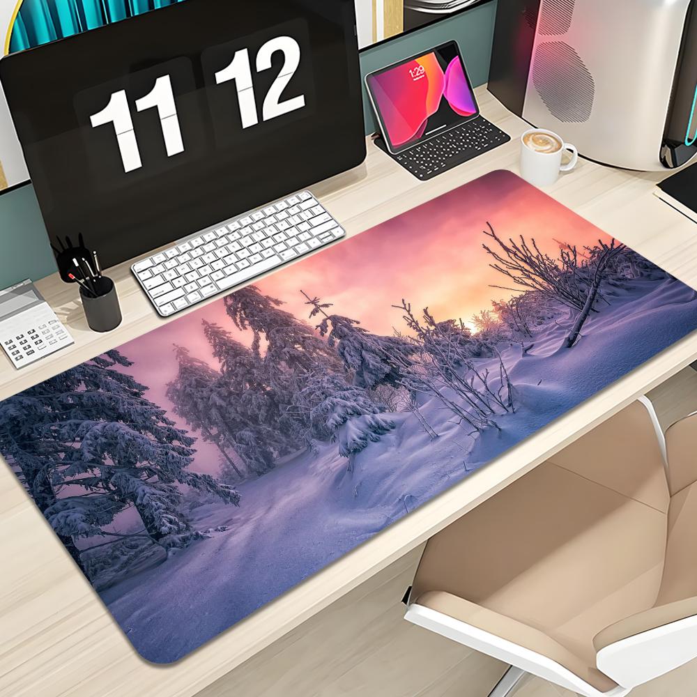 Forest Snow Scene Mouse Pad Keyboard Mousepad large X mm Desk Mat PC Gamer Office Carpet Home Table pad