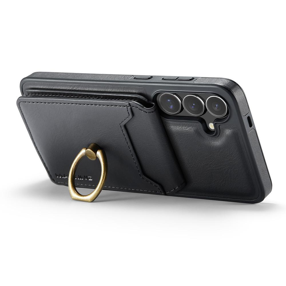 For Samsung Galaxy S24 Magnetic Case PC+TPU+PU Phone Cover with Card Holder