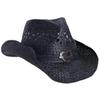 Travel Straw Weaving Cowboy Hat Summer Elegant Hat Sunvisor Camping Hat Lady Outdoor Hat for Teens Travel Photography Black