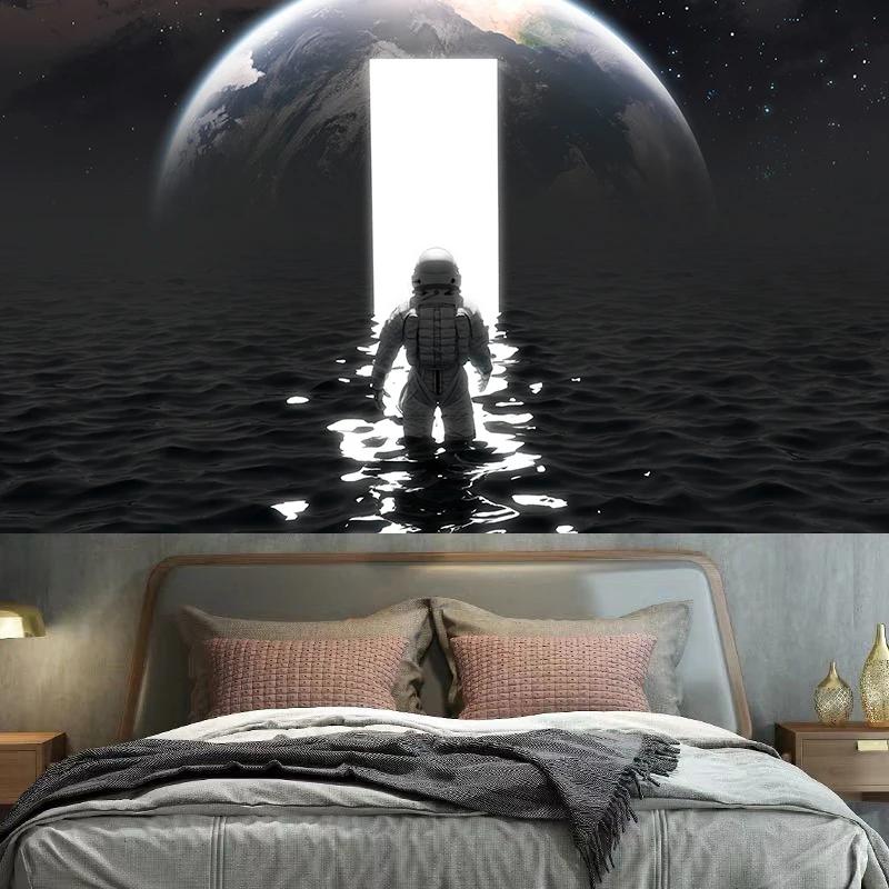 Planet Rocket Astronaut Tapestry Wall Decoration Background Cloth Bedroom Living Room  Home