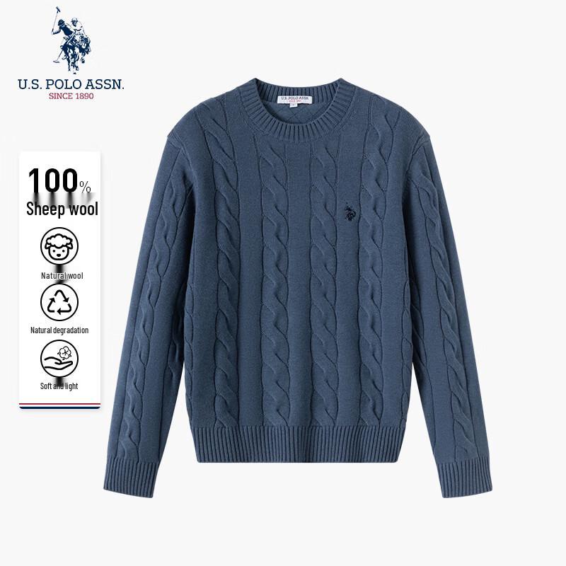 U.S. Polo Assn. Men's Pure Wool Crew Neck Sweater