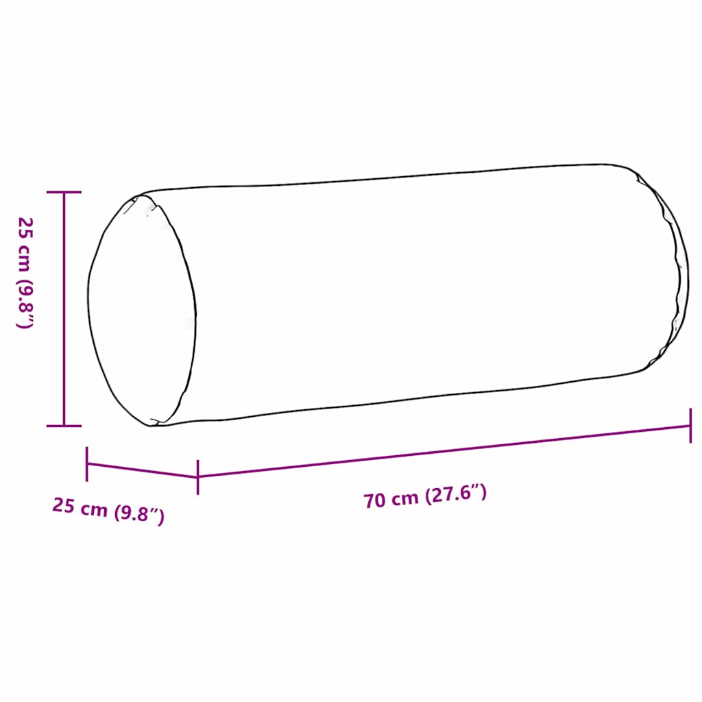 Bolster Cushions 2 Pieces Burgundy Red Ø 25 X 70 Cm Fabric