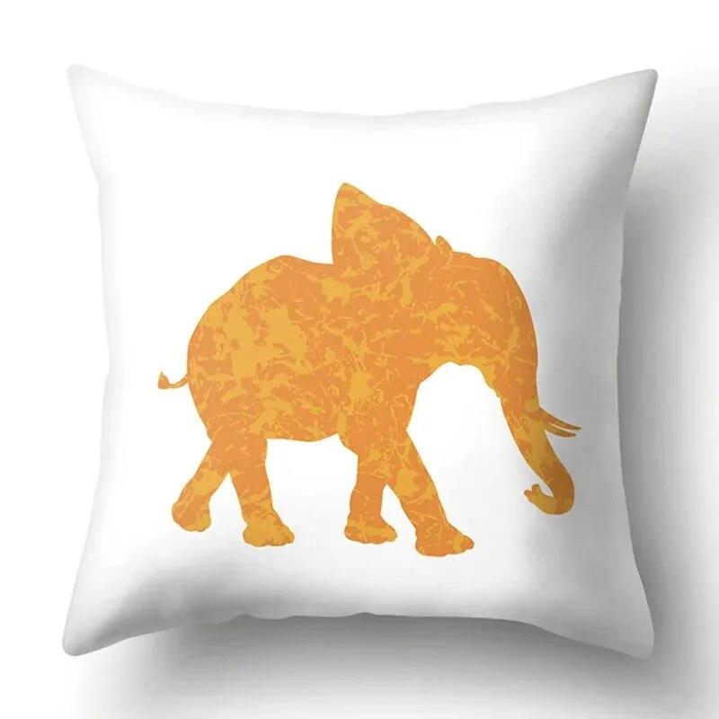 Simple Plaid Animal Pillowcase Puppy Cat Giraffe Pillowcase Children's Room Home Decoration Living Room Sofa Cushion Cover