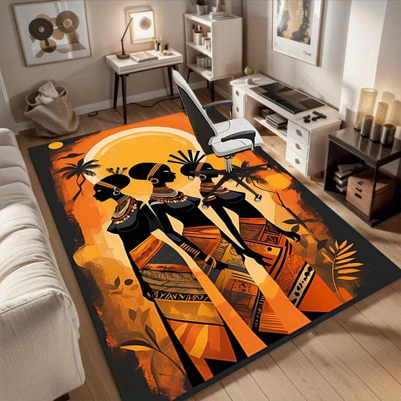 1pc. Ethnic Style African Women Silhouette Outdoor Rug Home Decorative Carpet Office Chair Cover Gift