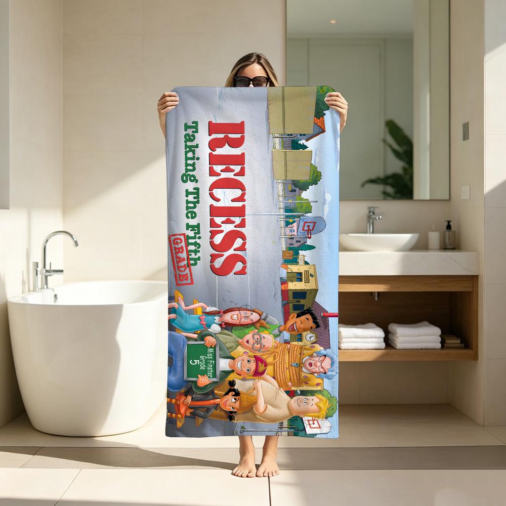 Animation R-Recess Towel Microfiber soft Beach Towel for Travel Fitness Sauna Bathing Camping