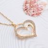 European And American Fashion Jewelry Set Wedding Dinner Wedding Accessories Double Love Peach Heart Earring Necklace