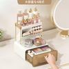 Yazi Kosmetikaufbewahrung Groß Make-up-Aufbewahrung Pinsel Badezimmeraufbewahrung Kosmetik Hautpflege Schreibtisch-Organizer mit Süßem Geschenk für Frauen Box, 4-stöckig, Kapazität,