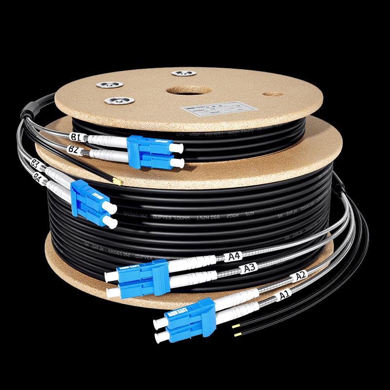Suhao Armored Outdoor LC-LC Single Mode 4-Core Fiber Patch Cable