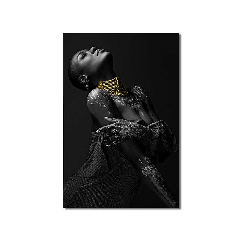 

Черная африканская женская картина, настенная живопись на холсте, современная гостиная, спальня, домашний декор, живопись, постеры и принты, Cuadros 40X60cm No Frame