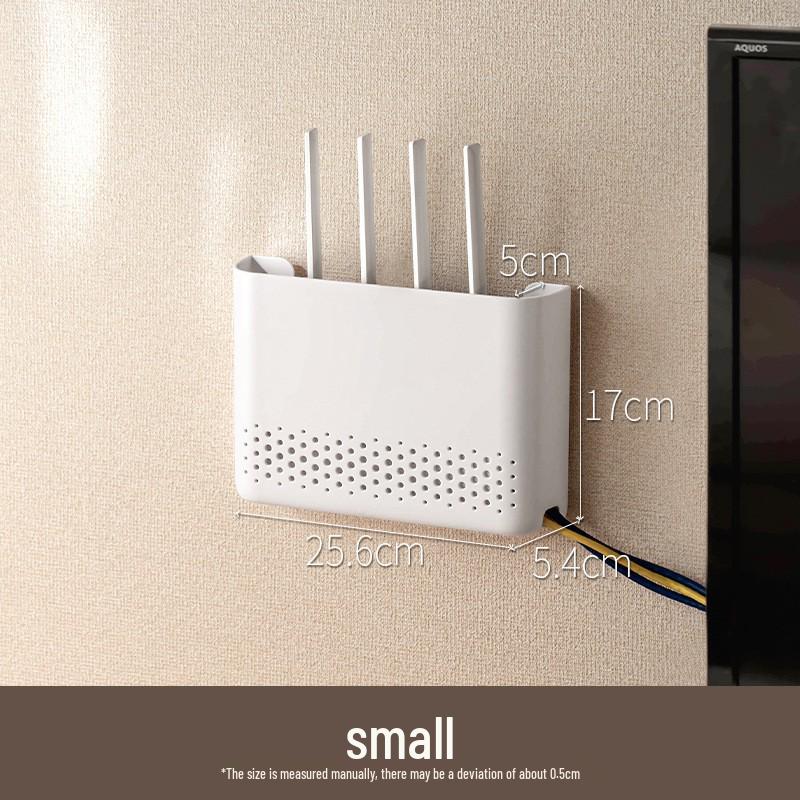 Punch-Free Wall-Mounted WiFi Router Storage Shelf for Living Room