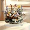 Easter Bunny Statue Cute Rabbit Statue Acrylic - 2D Flat Acrylic Desktop Ornament, Wall Decor Art, Four Seasons Decoration, Novelty Home Decor