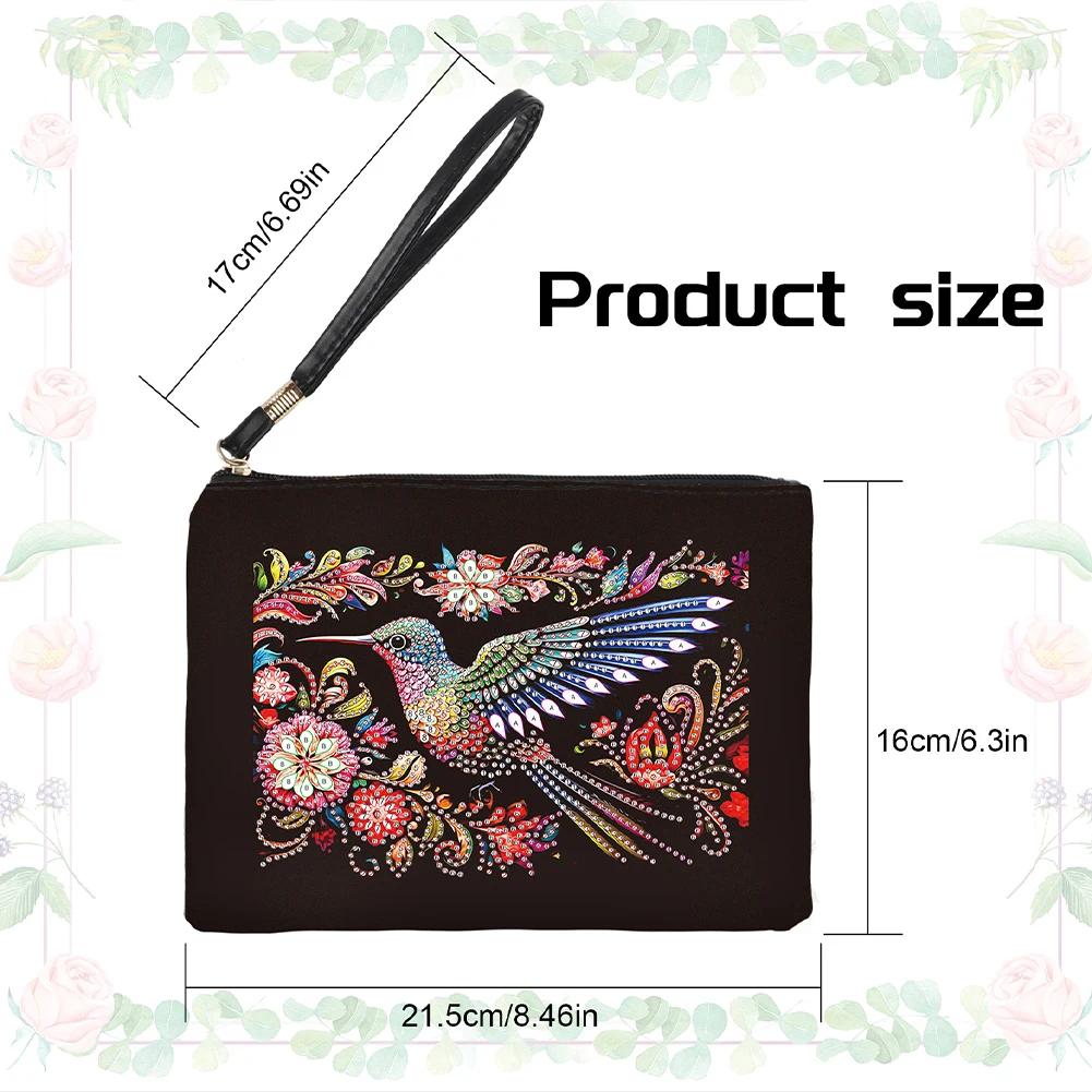 DIY Special Diamond Painting Pouch Peafowl Butterfly Flower Leather Chain Bags Women Storage Bag Diamond Embroidery Wallet Pouch