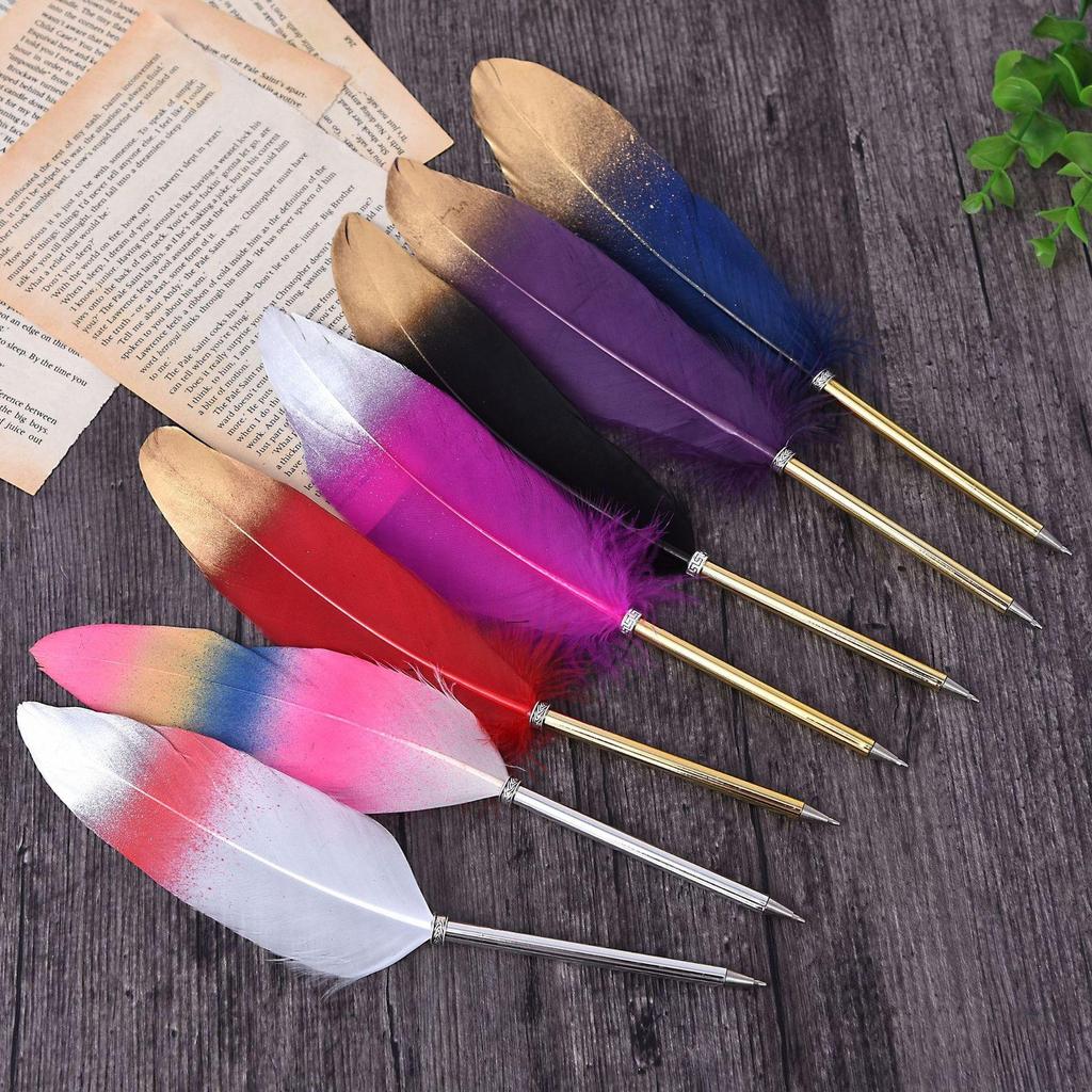 1/3pcs Charming Feather Style Ballpoint Pen - Perfect for Office, School, and Gifts