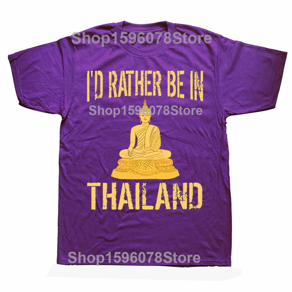 

Funny Id Rather Be in Thailand T Shirts Cotton Short Sleeve Birthday Gifts Mens Clothing Fashion Casual Loose Oversized T Shirt 4XL