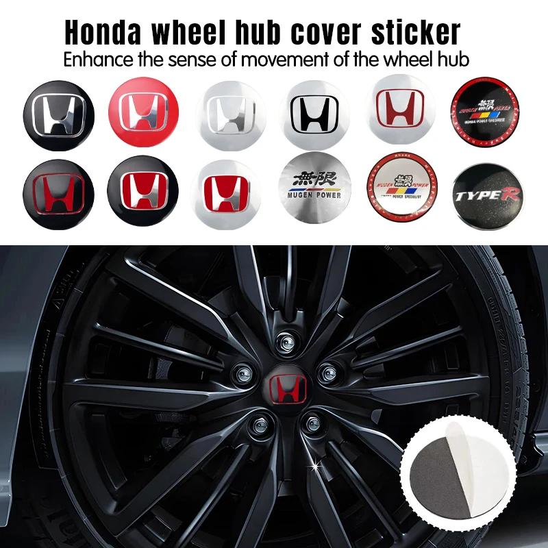 4Pcs 56mm Car Wheel Center Emblem Sticker Hub Cap Badge For Honda Mugen Power TypeR Jazz City Civic Accord FIT HRV XRV CRV GK5