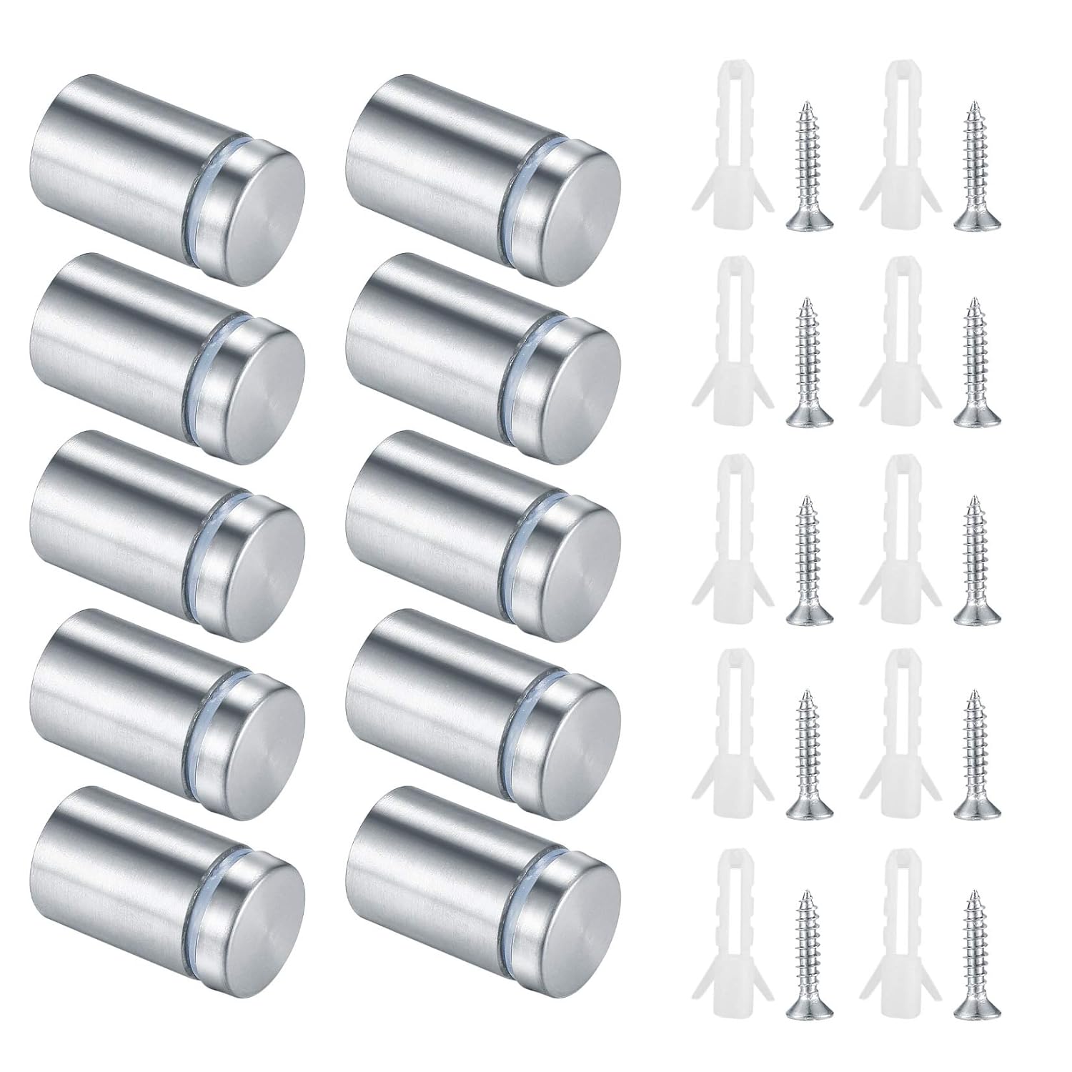 10 Pcs Sign Standoff Screws, Stainless Steel Glass Standoffs, Wall Standoff Mounts Advertising Screws, Glass Acrylic Fixing Standoff Nail Mounting
