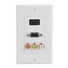 3 In 1 HDMI VGA RCA Ports Multimedia Panel Multi Level Protection Multimedia Wall Socket