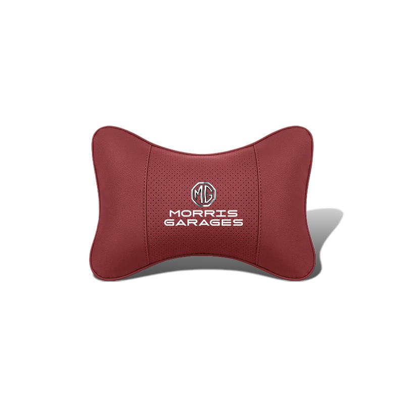 1Pcs Pu Leather Car Neck Pillow Auto Emblem Headrest For MG 7 6 5 ZS MG4 EV h ONE Cyberster HS MG3 EZS GT GS 3SW MARVEL-R Scorpio