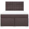 Box Spring Bed with Mattress Dark Brown 140 X 200 Cm Fabric
