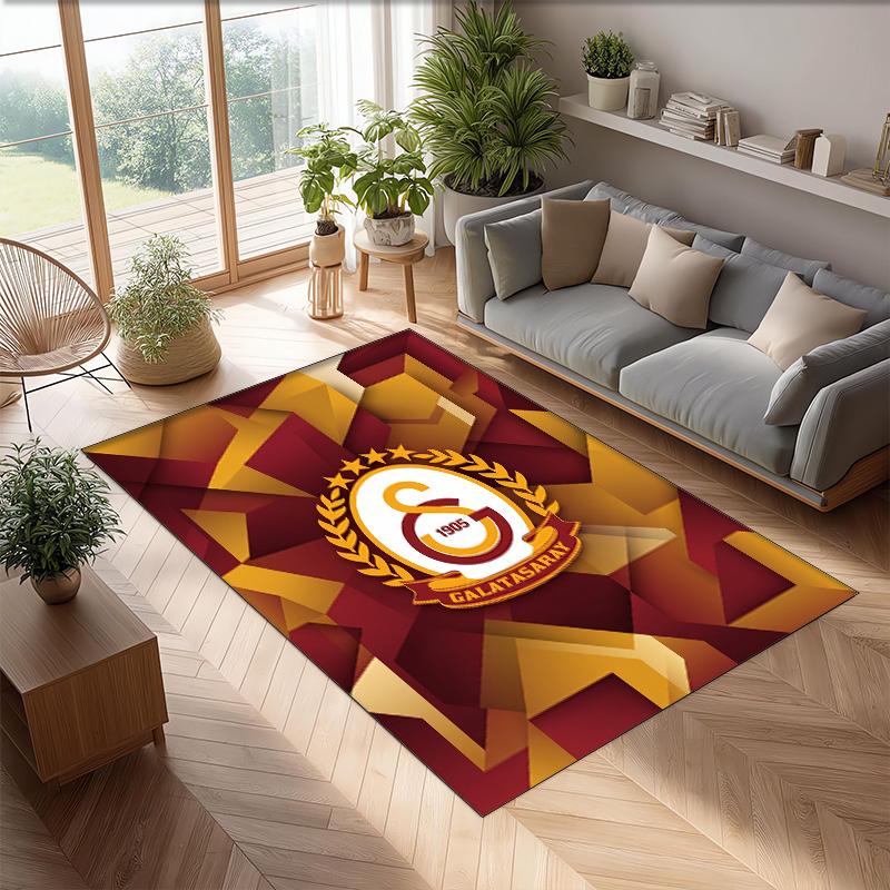 Tappeto Morbido Antiscivolo per Interni con Motivo Calcio Galatasaray FC Tappetino Decorativo Sportivo per Camera da Letto