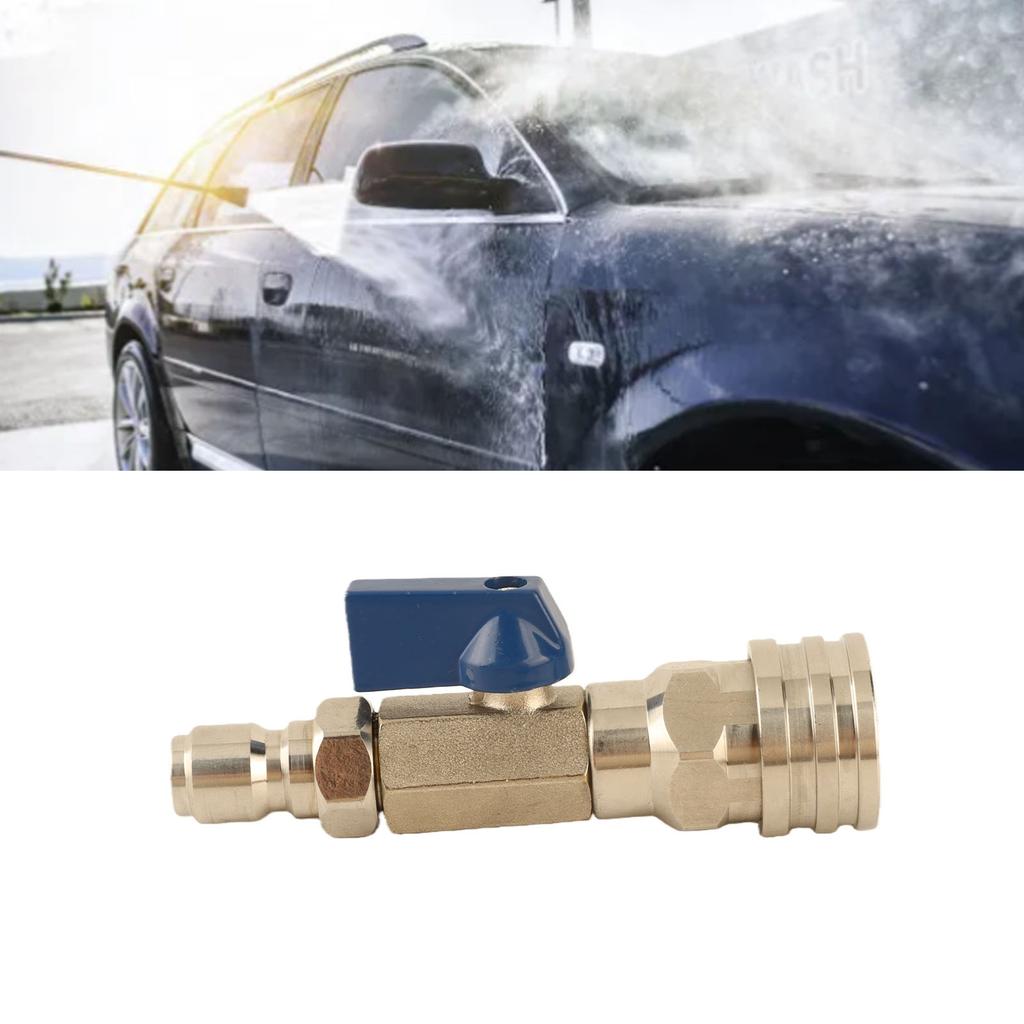 High Pressure Washer Stainless Steel   Valve 4500PSI 3/8 Inch Quick Connect Power Washer Hose Valve Patio Car Washing