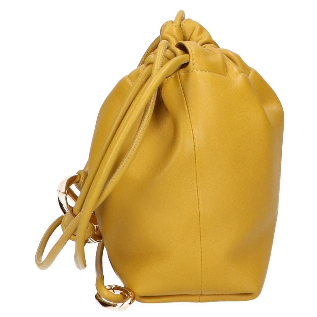 VALENTINO 4W0P0AC3ZFJ Lamb Leather Logo Hardware Pouf Mini Bucket Shoulder bag Mustard/GDHardwareUsed